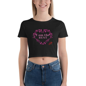 Open image in slideshow, Women’s Crop Tee I am the best
